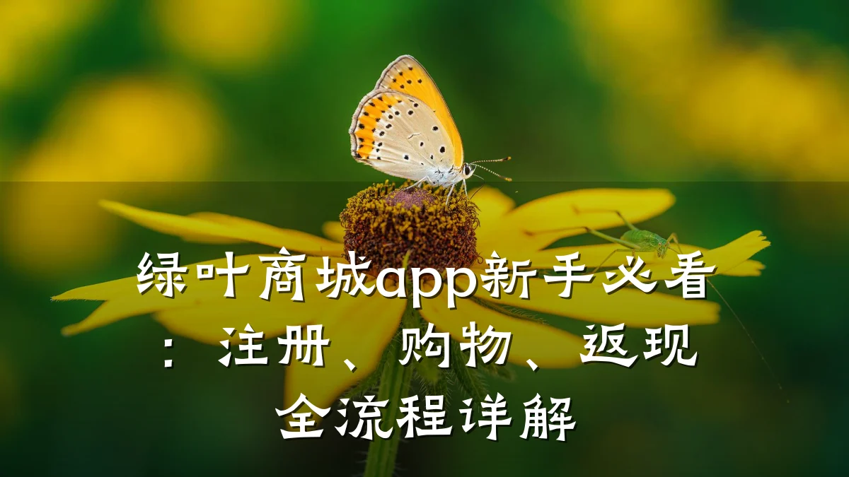 绿叶商城app新手必看：注册、购物、返现全流程详解