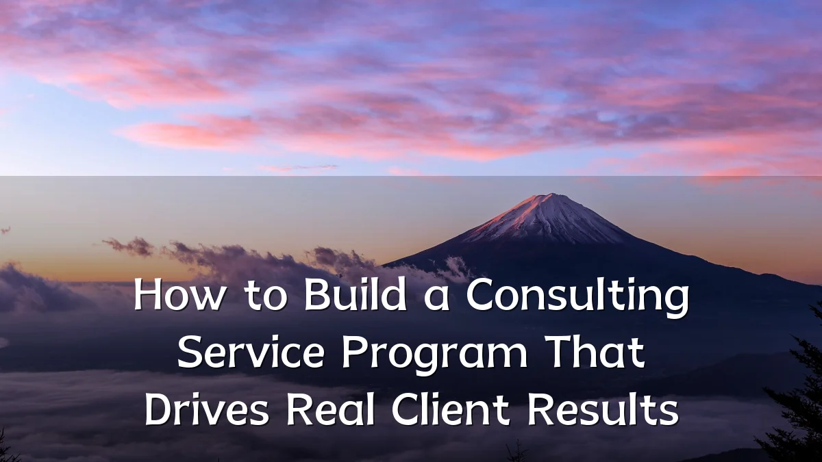 How to Build a Consulting Service Program That Drives Real Client Results