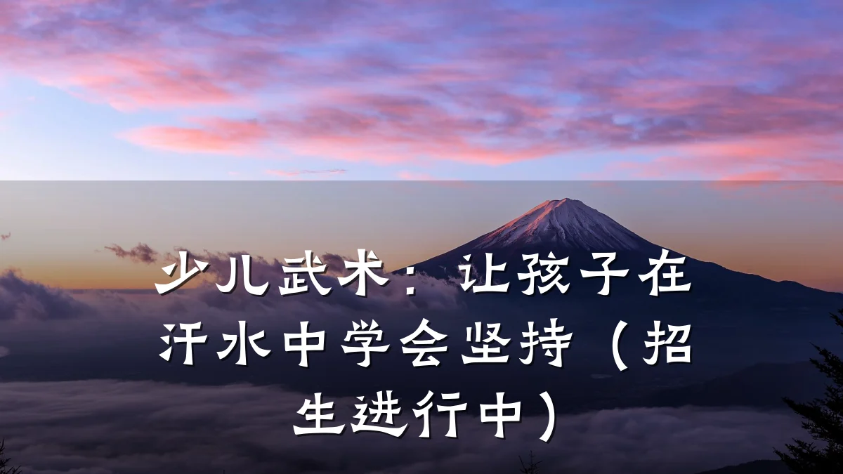 少儿武术：让孩子在汗水中学会坚持（招生进行中）