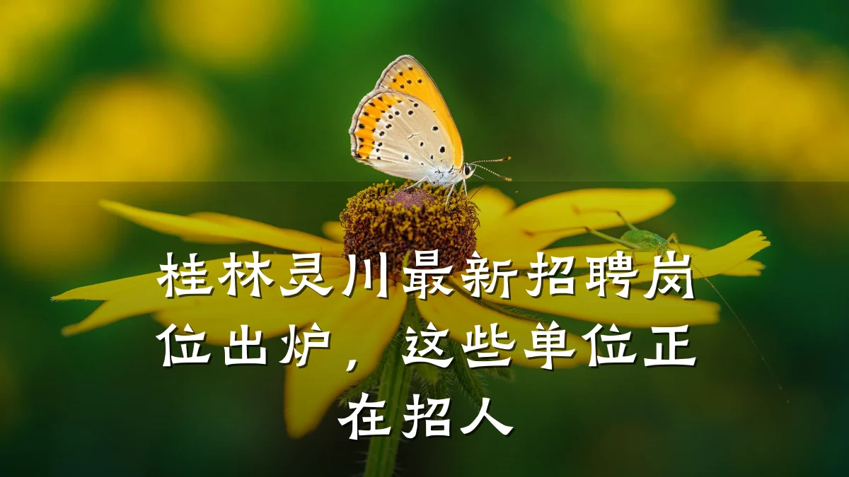 桂林灵川最新招聘岗位出炉，这些单位正在招人